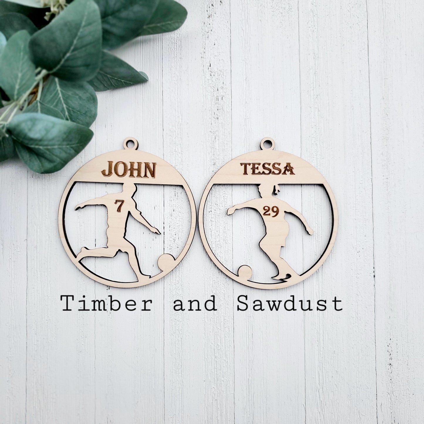 Personalized Soccer ornaments