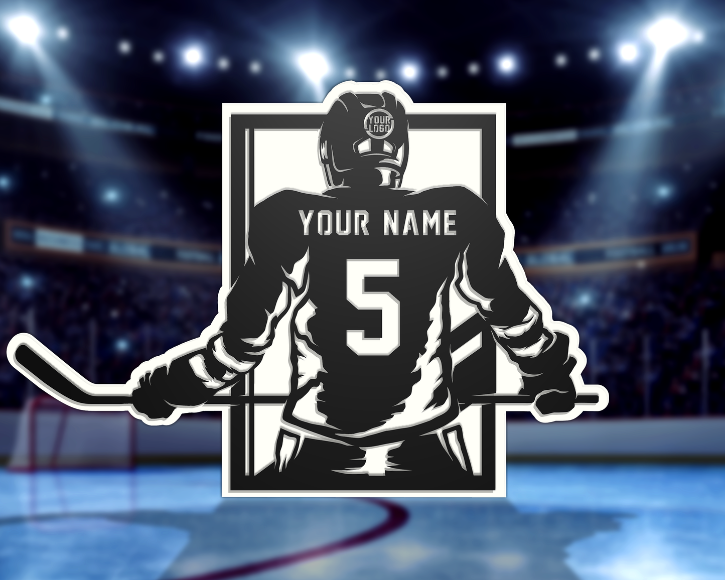 Stadium Series Hockey Signage Customizable Hockey Player - 8x10"