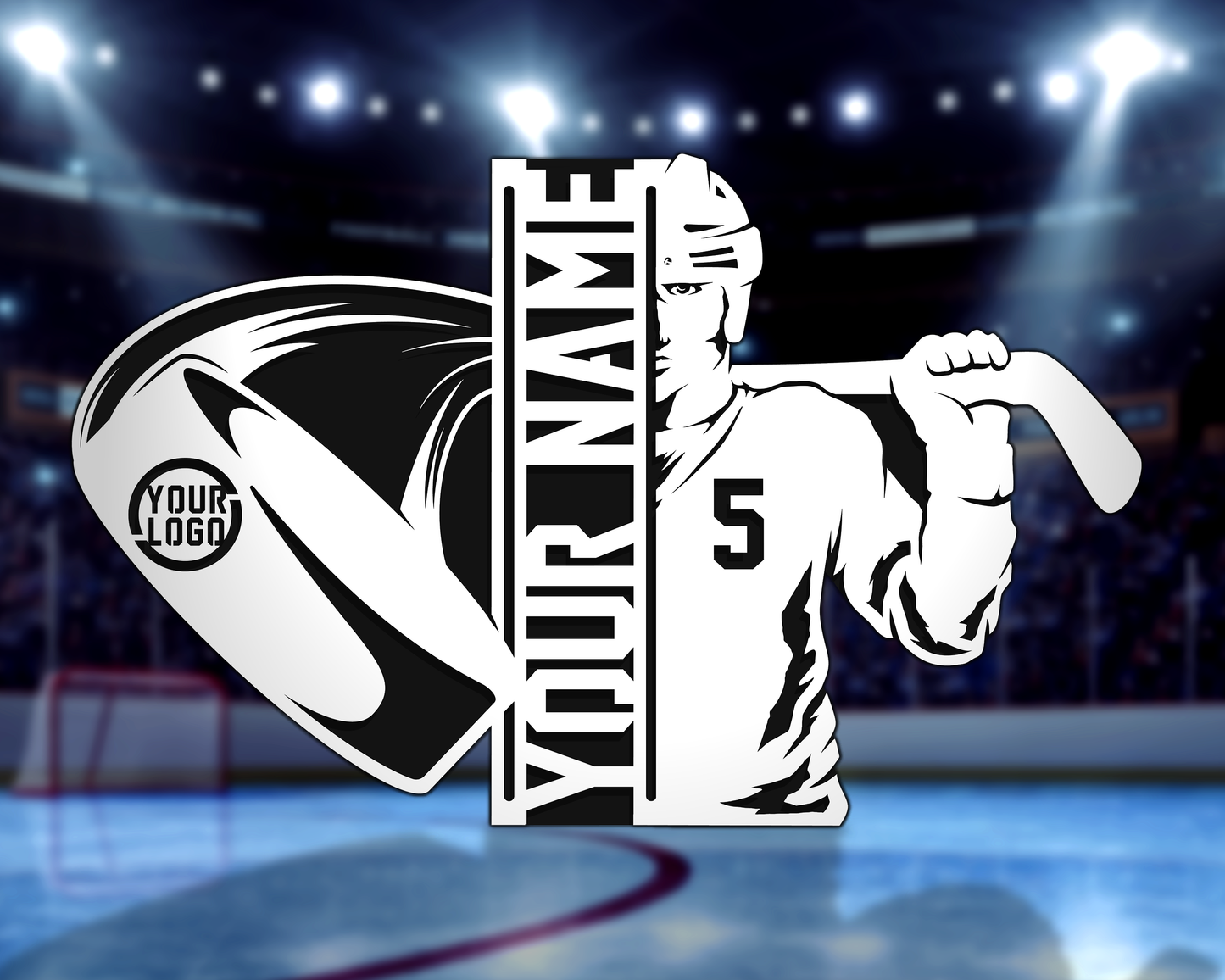 Stadium Series Hockey Signage Customizable Hockey Player - 8x10"