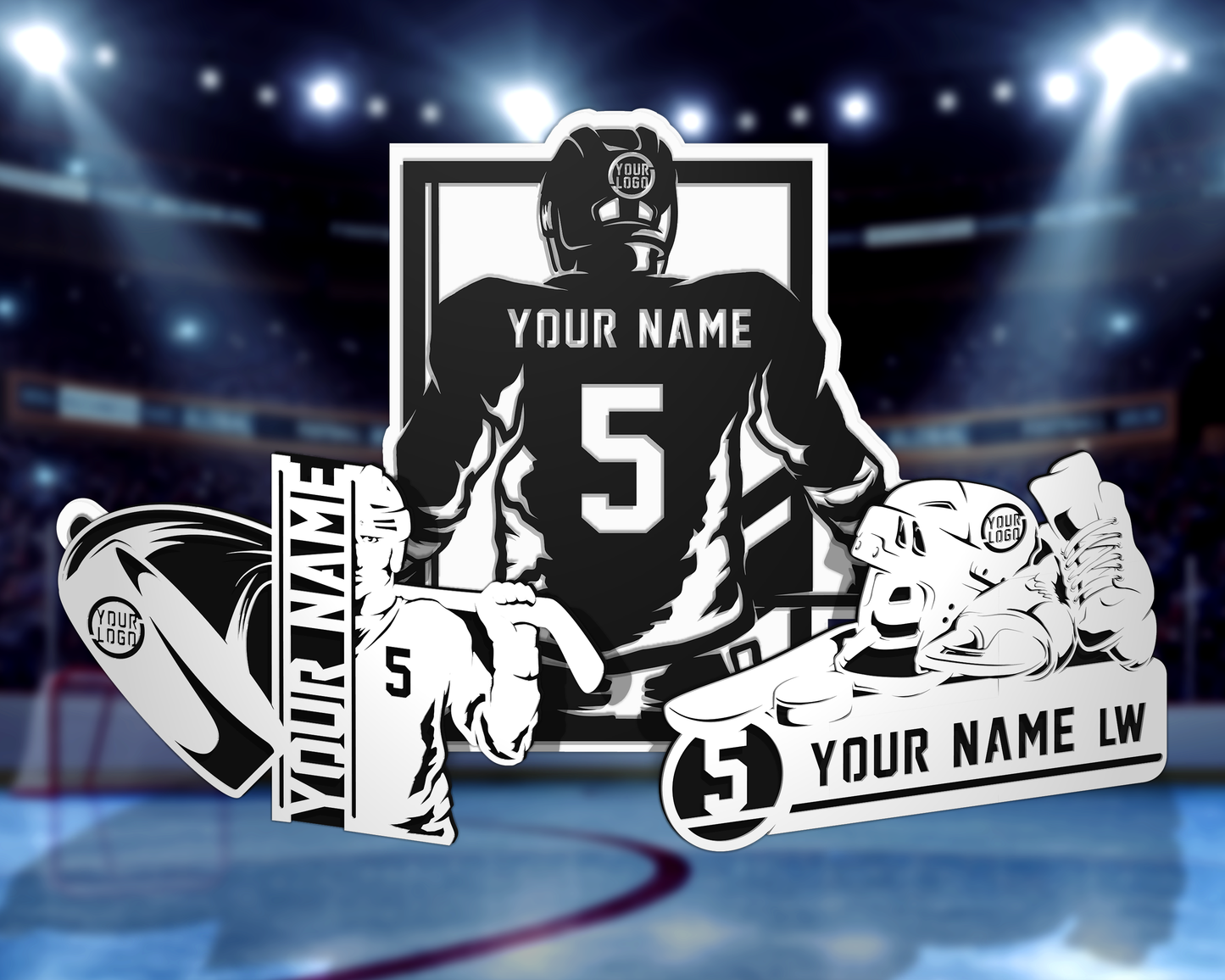 Stadium Series Hockey Signage Customizable Hockey Player - 8x10"