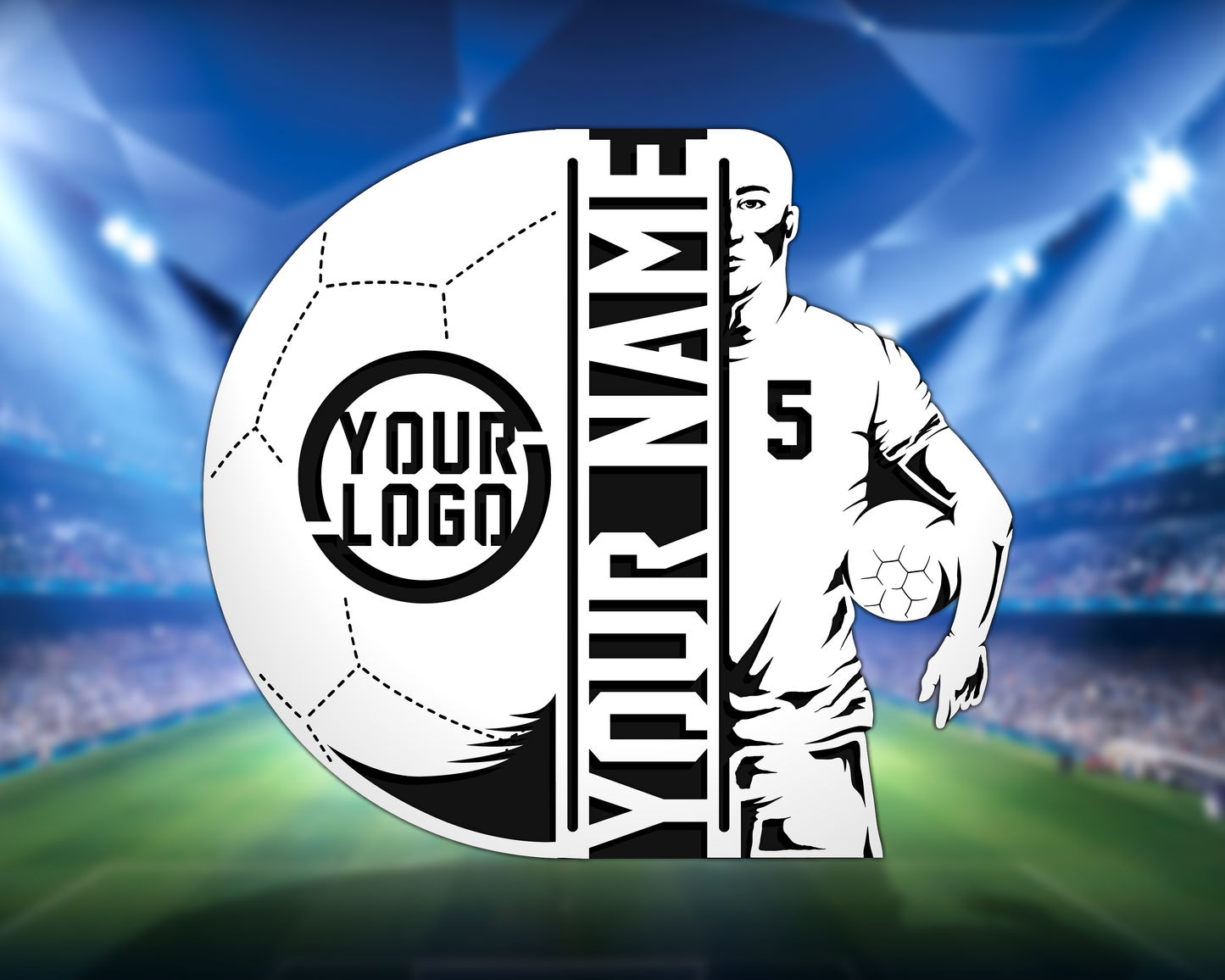 Stadium Series Soccer Signage Customizable soccer Player Plaque - 8x10"