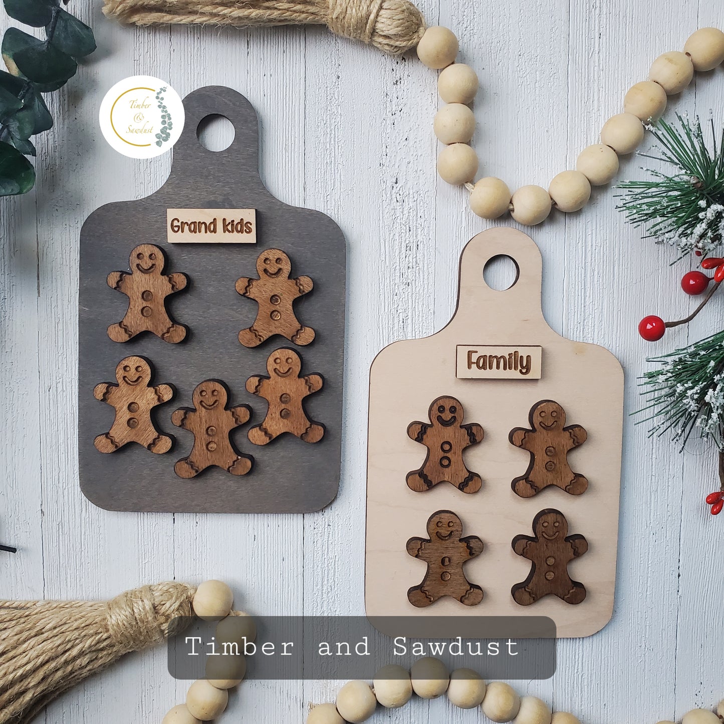 Gingerbread family cookie ornaments