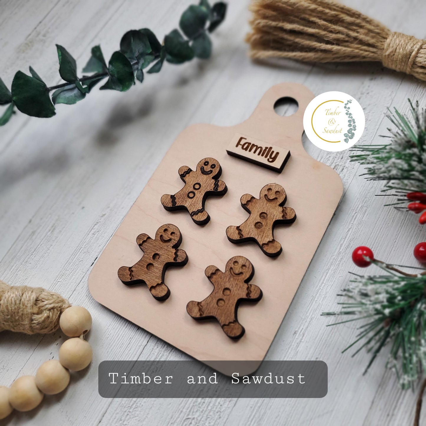 Gingerbread family cookie ornaments