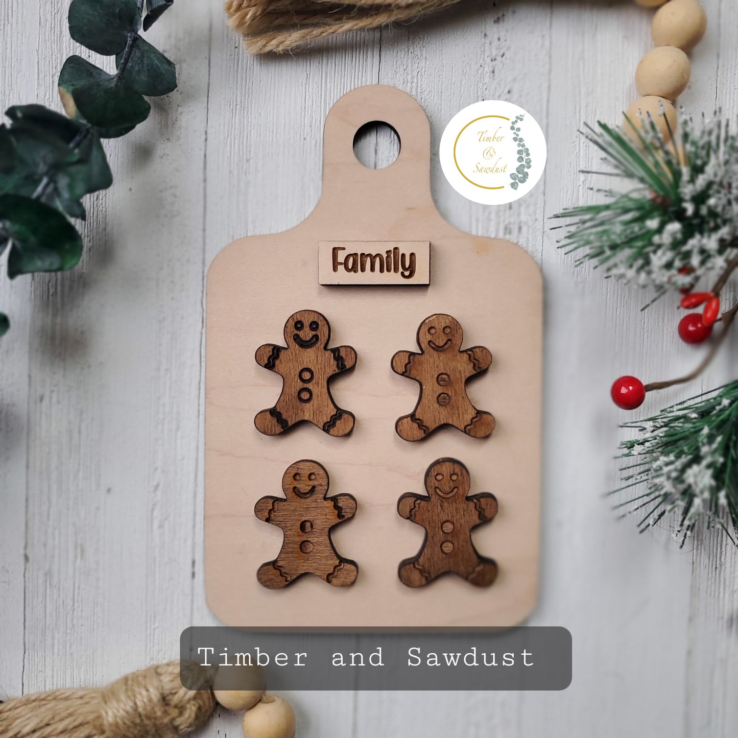 Gingerbread family cookie ornaments