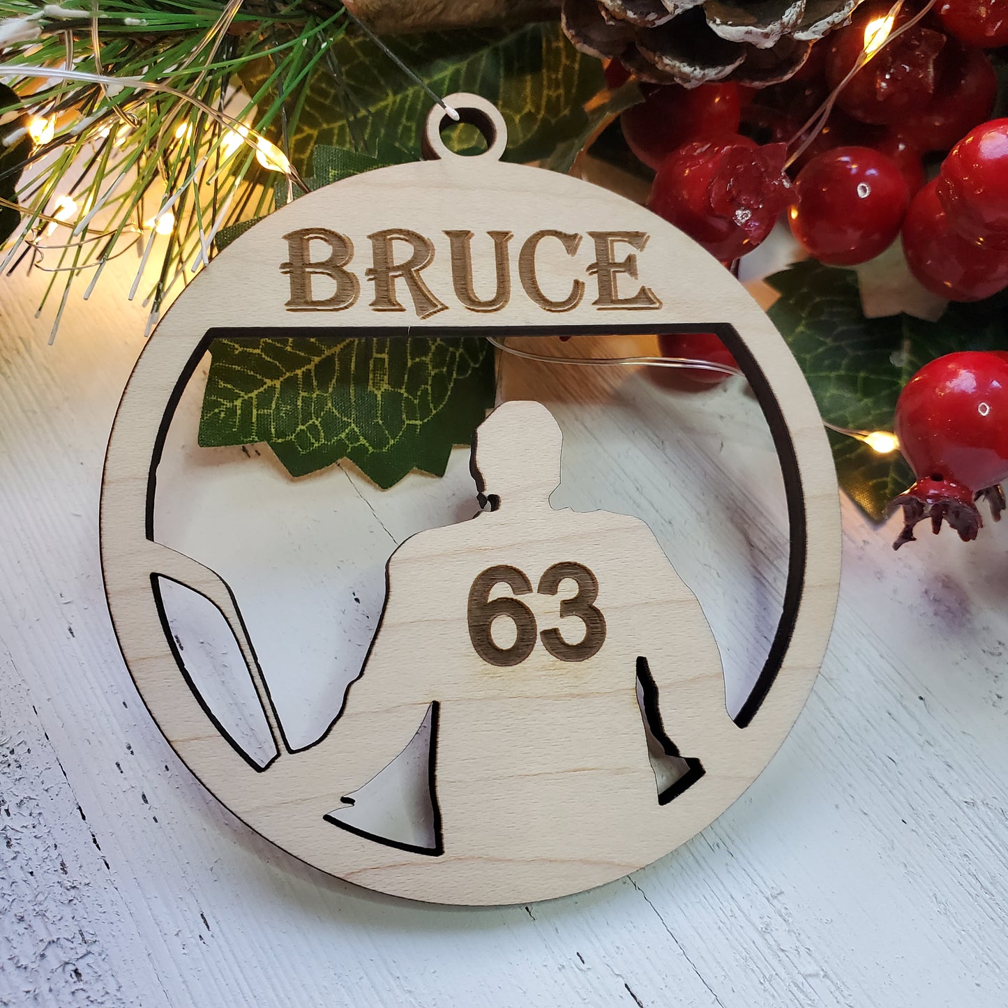 Personalized Hockey ornaments - Player back