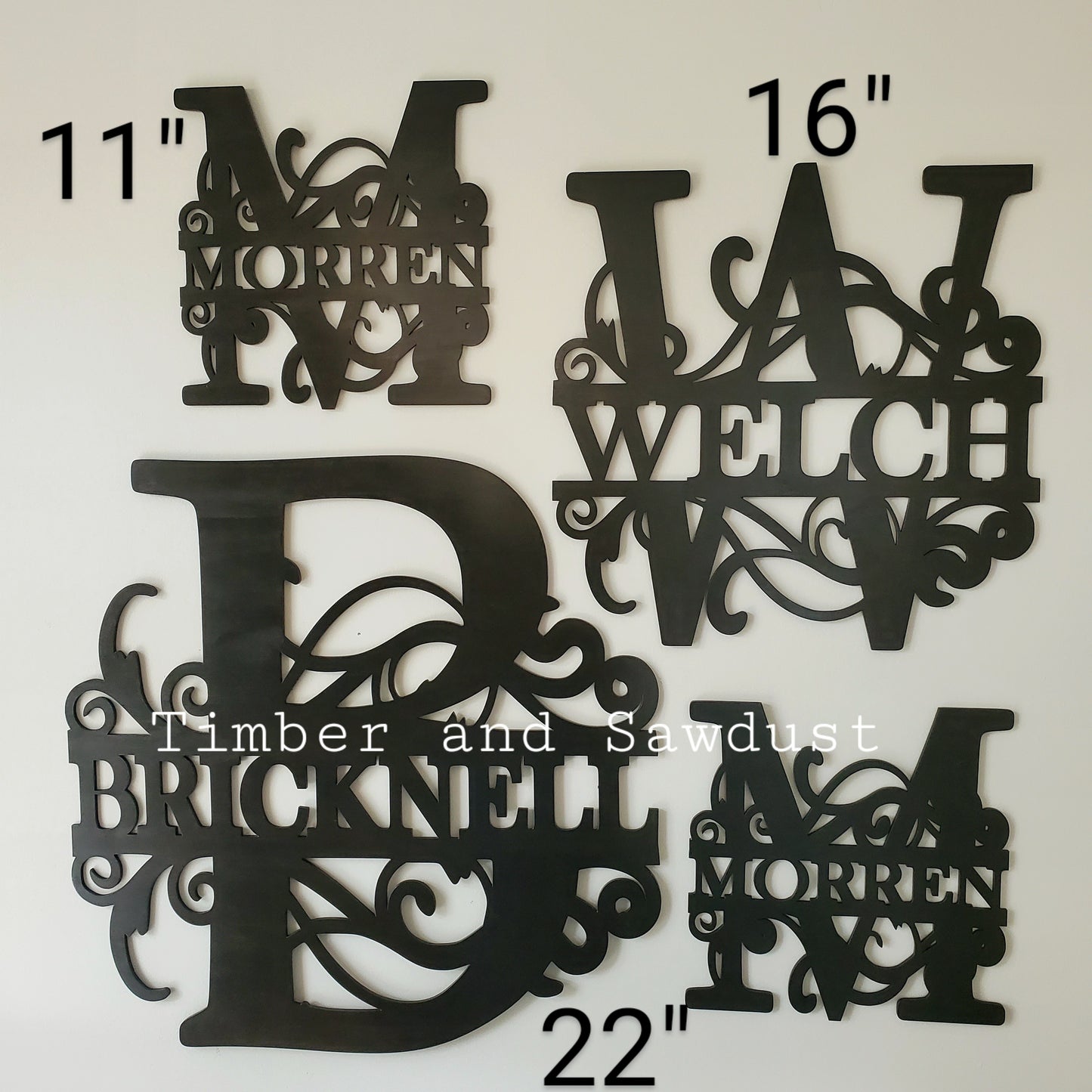 Initial Letter Themed Custom Wooden Family Name Monogram