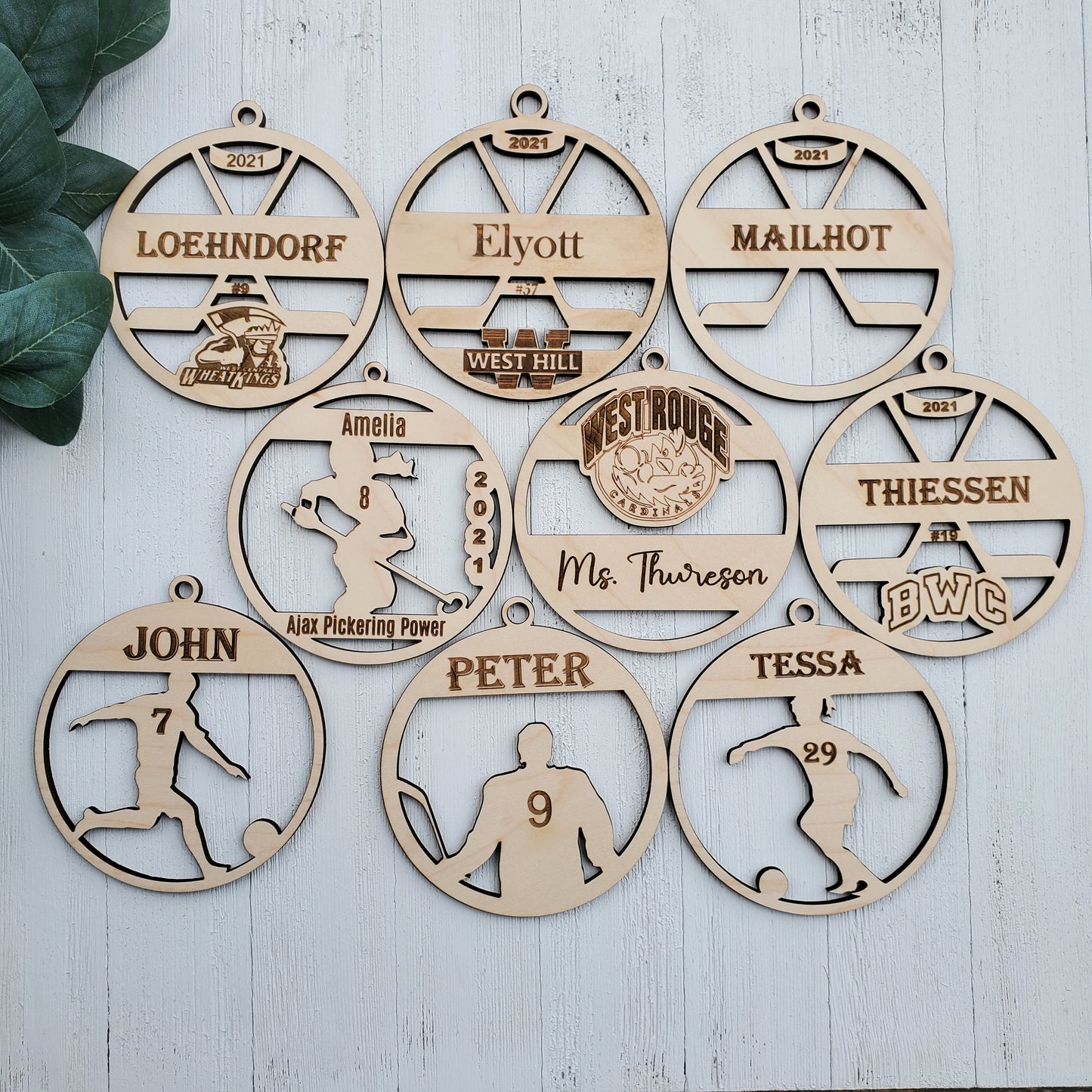 Ringette ornaments, Ringette team ornaments