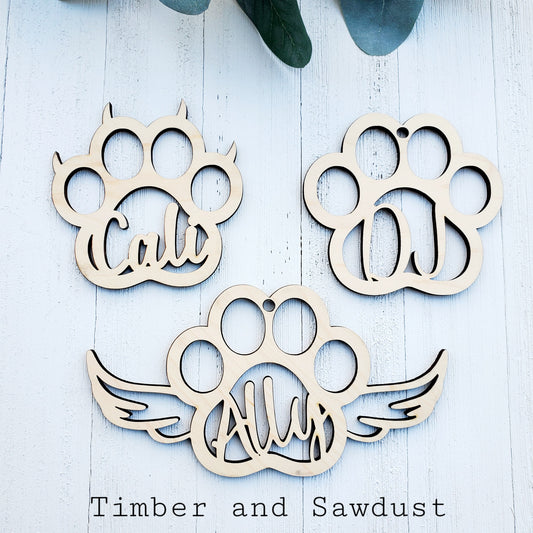 Personalized Cat Paw Ornament