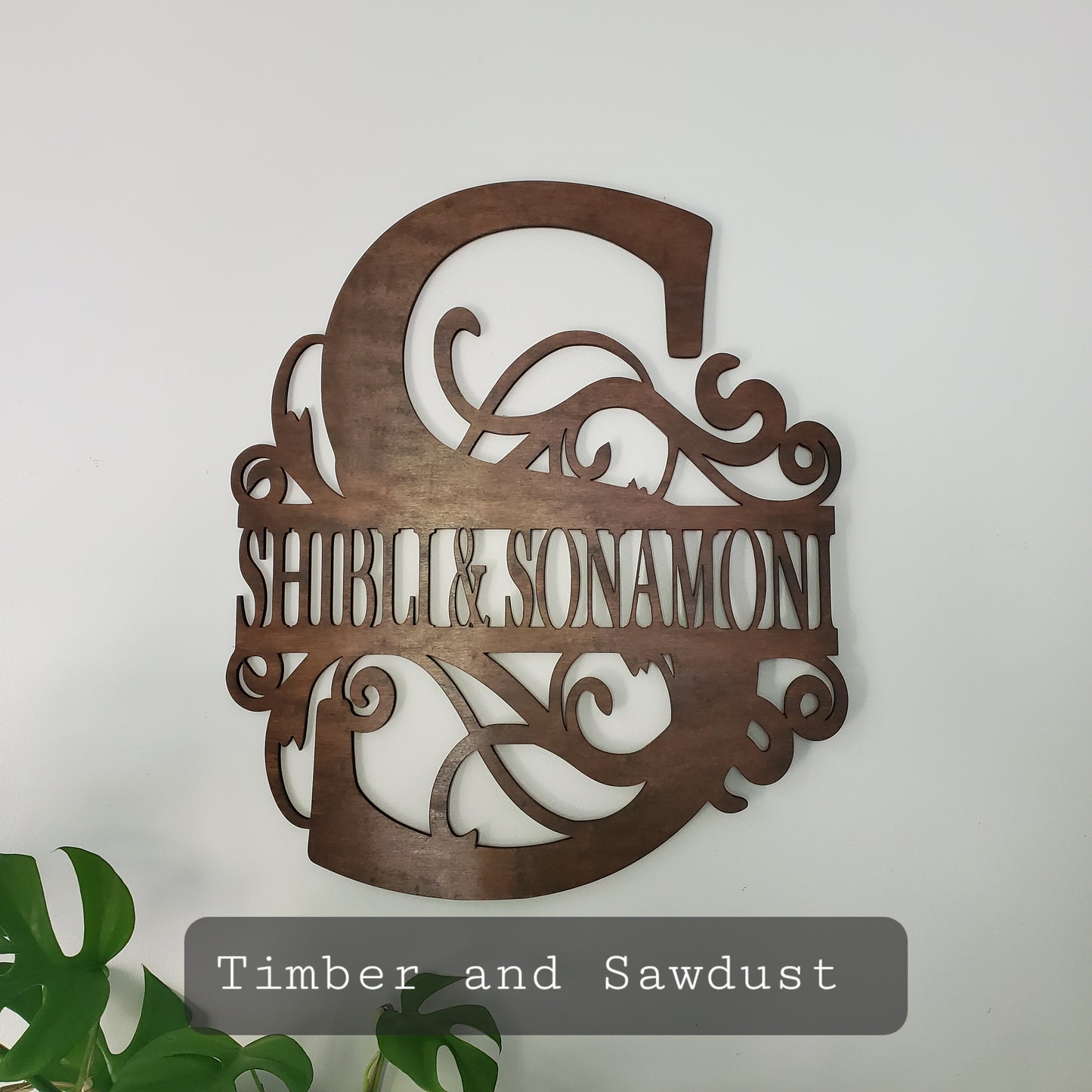 Initial Letter Themed Custom Wooden Family Name Monogram