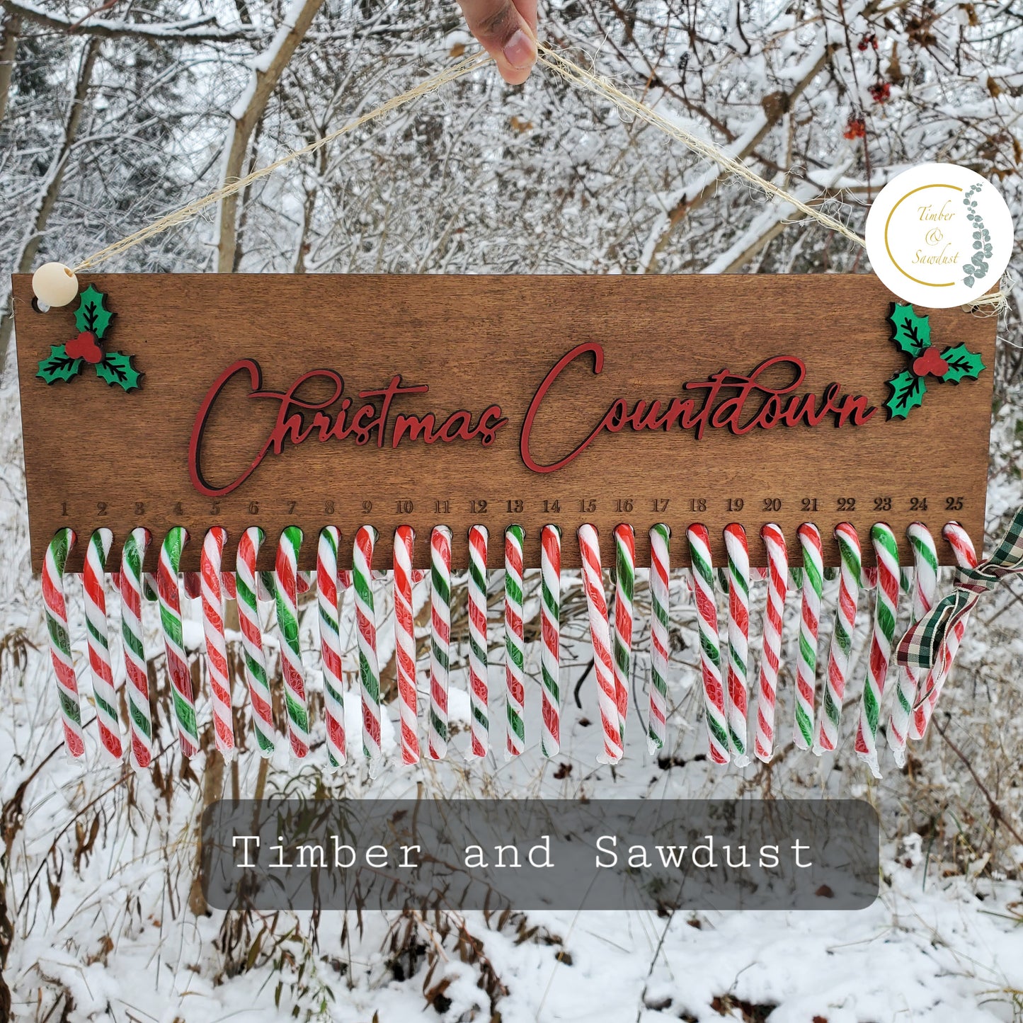 Christmas countdown sign, Candy Christmas Countdown Wooden Sign, Family Personalized Custom Candy Christmas Advent,