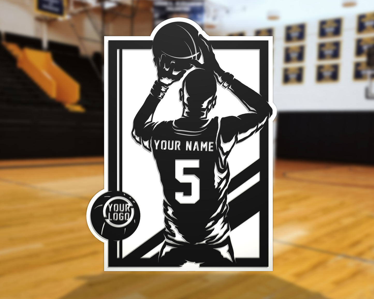 Stadium Series Basketball Signage Customizable Basketball Player Plaque - 8x10"