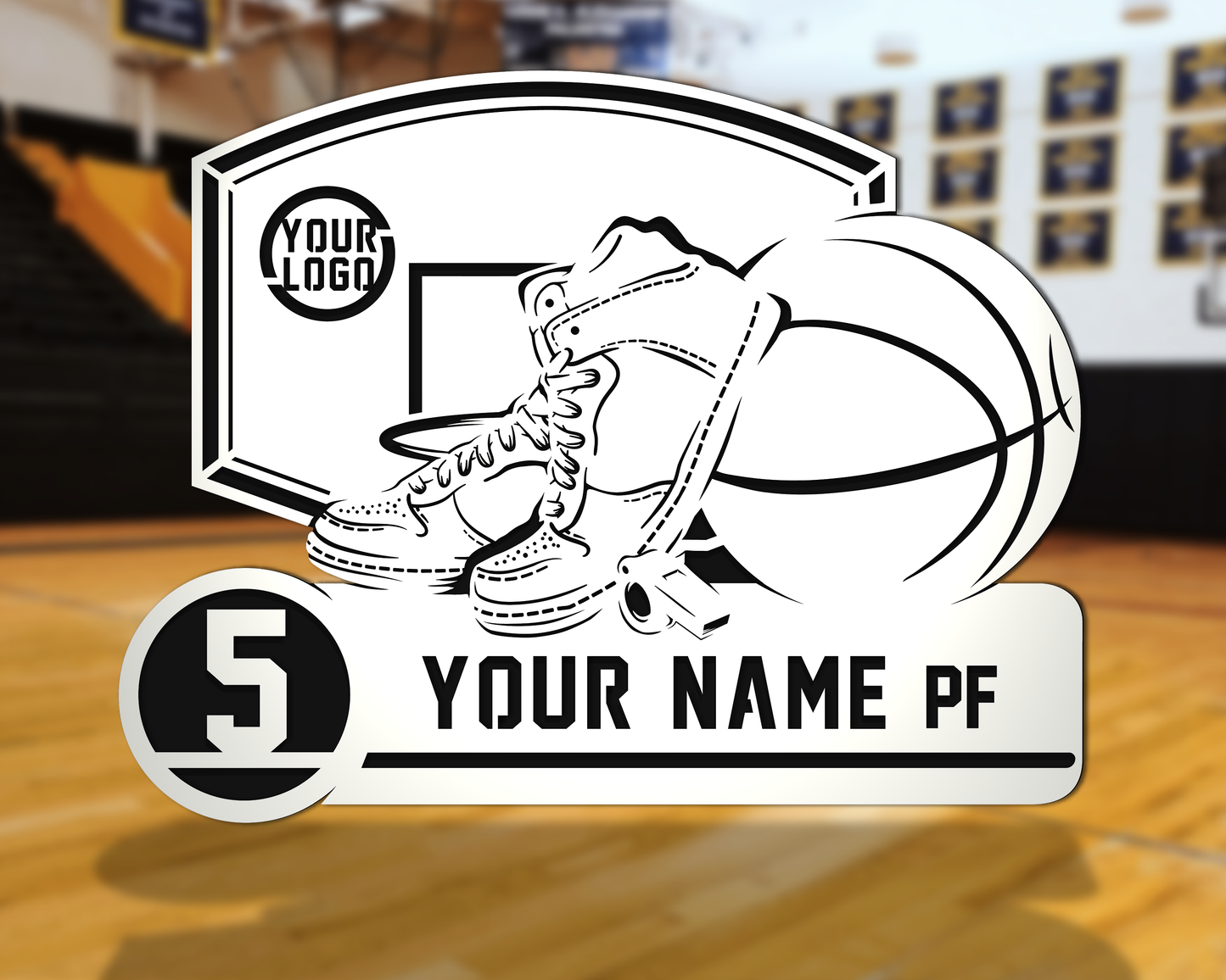 Stadium Series Basketball Signage Customizable Basketball Player Plaque - 8x10"