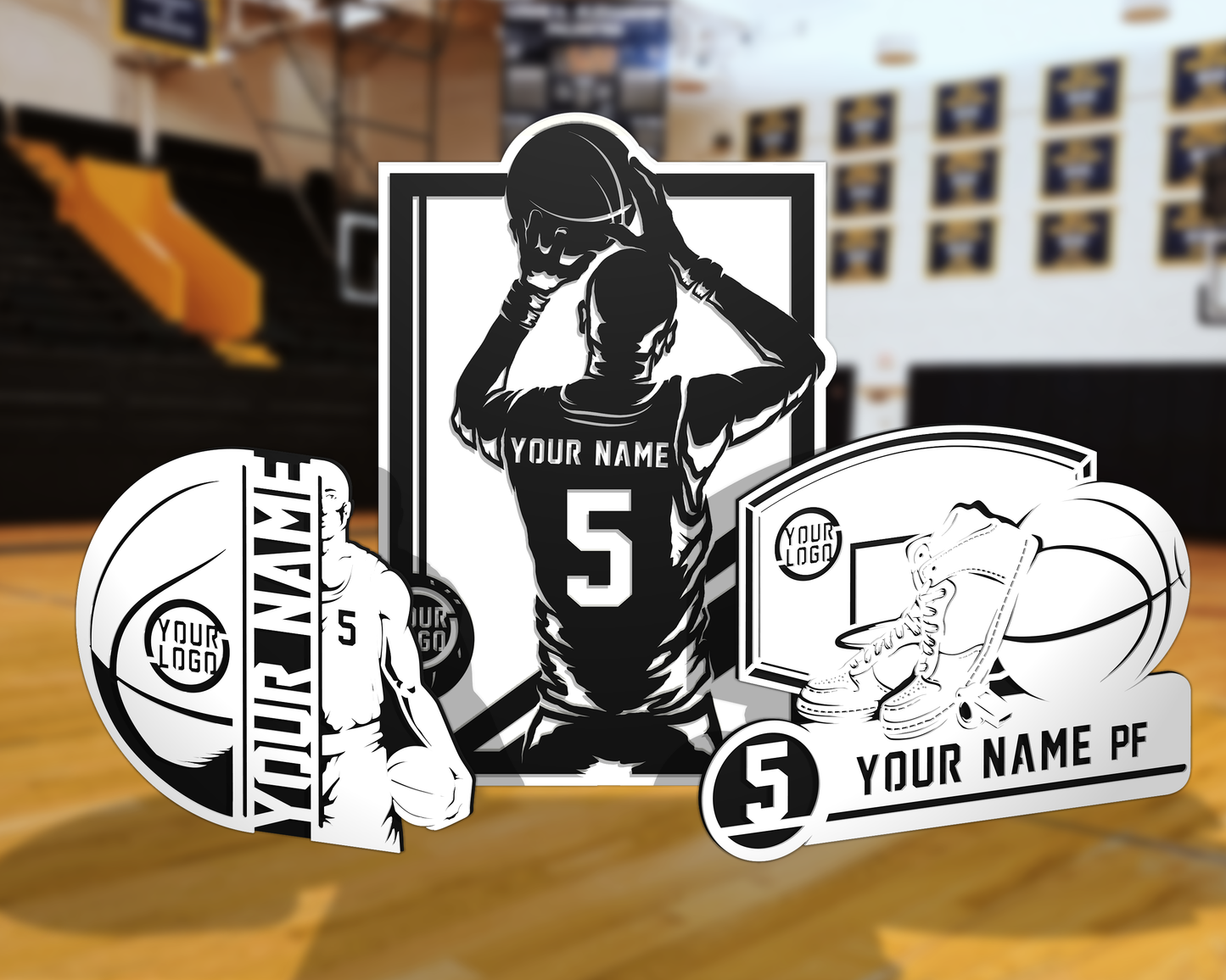 Stadium Series Basketball Signage Customizable Basketball Player Plaque - 8x10"