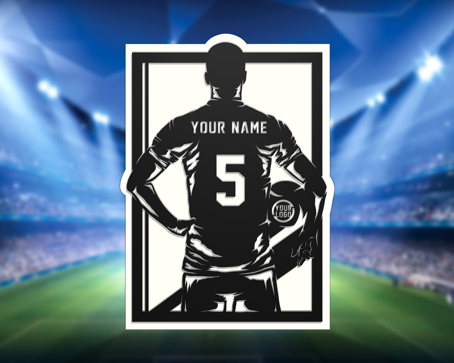 Stadium Series Soccer Signage Customizable soccer Player Plaque -  8x10"