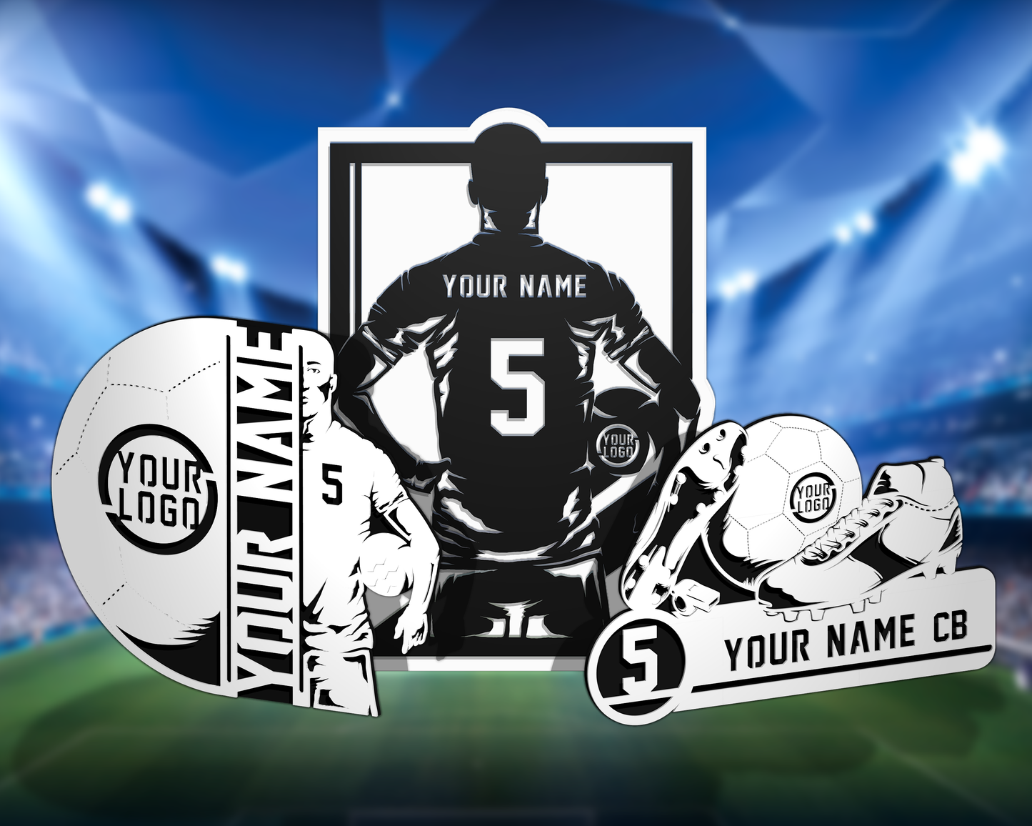 Stadium Series Soccer Signage Customizable soccer Player Plaque -  8x10"